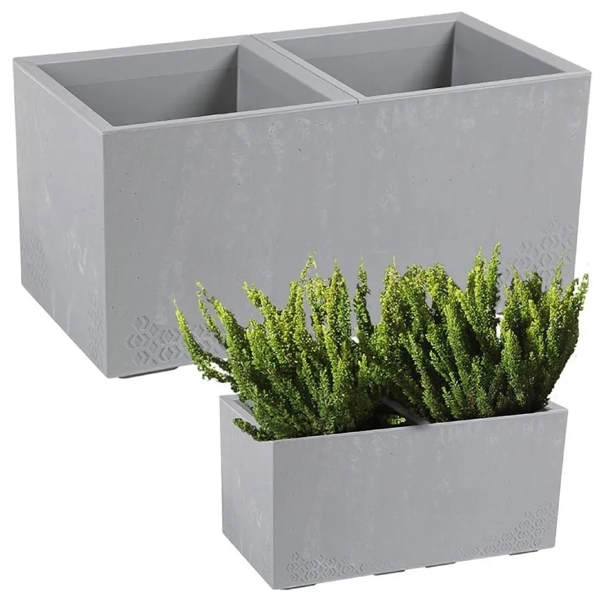 Flower Pot Lamela LA936-70 KARO ECO recycled concrete, 72L, Grey