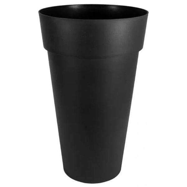 Flower Pot EDA Plastiques VASE HAUT TOSCANE XXL, 90L, Black