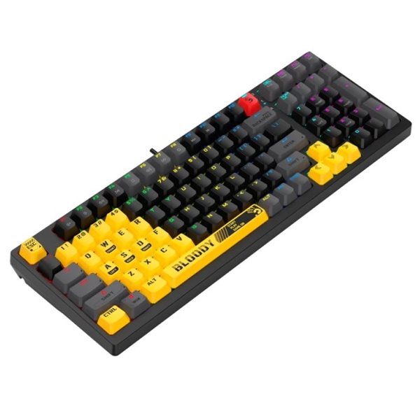 კლავიატურა A4tech Bloody S98 RGB, Red Switch, Wired, USB, Mechanical Gaming Keyboard, Sports Lime