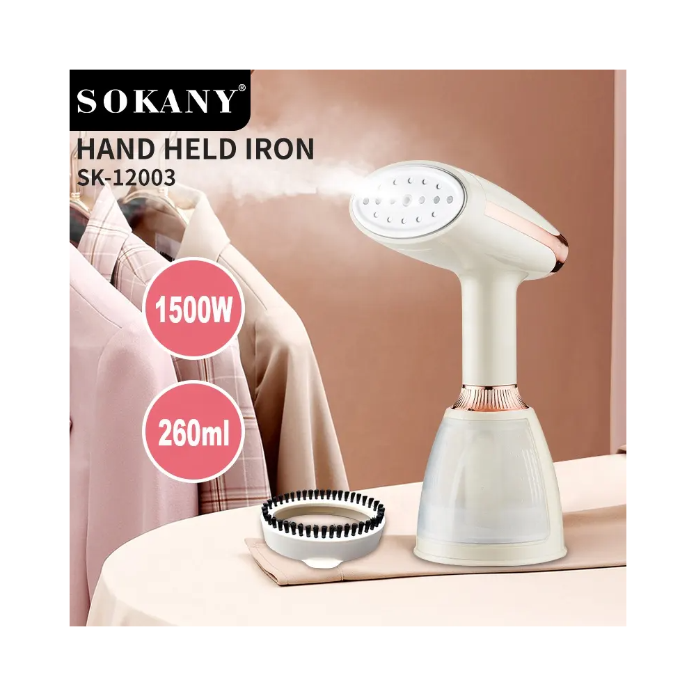 Steam Iron Sokany SK-12003, 1500W, 260ML, White