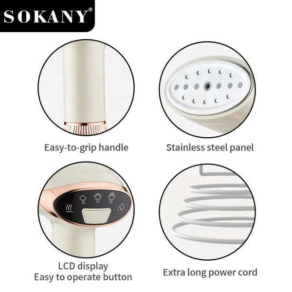 ორთქლის უთო Sokany SK-12003, 1500W, 260ML, Steam Iron, White