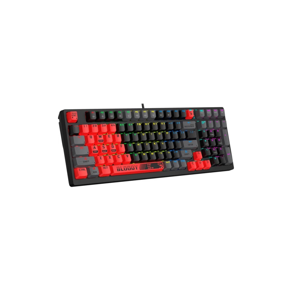 კლავიატურა A4tech Bloody S98 RGB, Red Switch, Wired, USB, Mechanical Gaming Keyboard, Sports Red