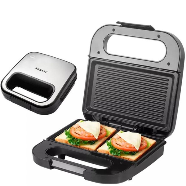 Sandwich Maker Sokany SK-138, 800W, Silver/Black