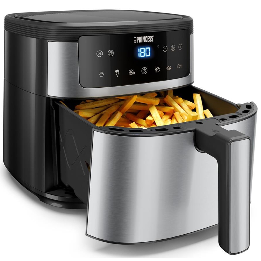 აეროგრილი Princess 182463, 1500W, 6L, Air Fryer, Black/Silver