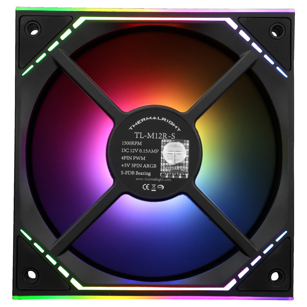 ქულერი Thermalright TL-M12R-S A-RGB, 120mm, 1500RPM, Cooler, Black