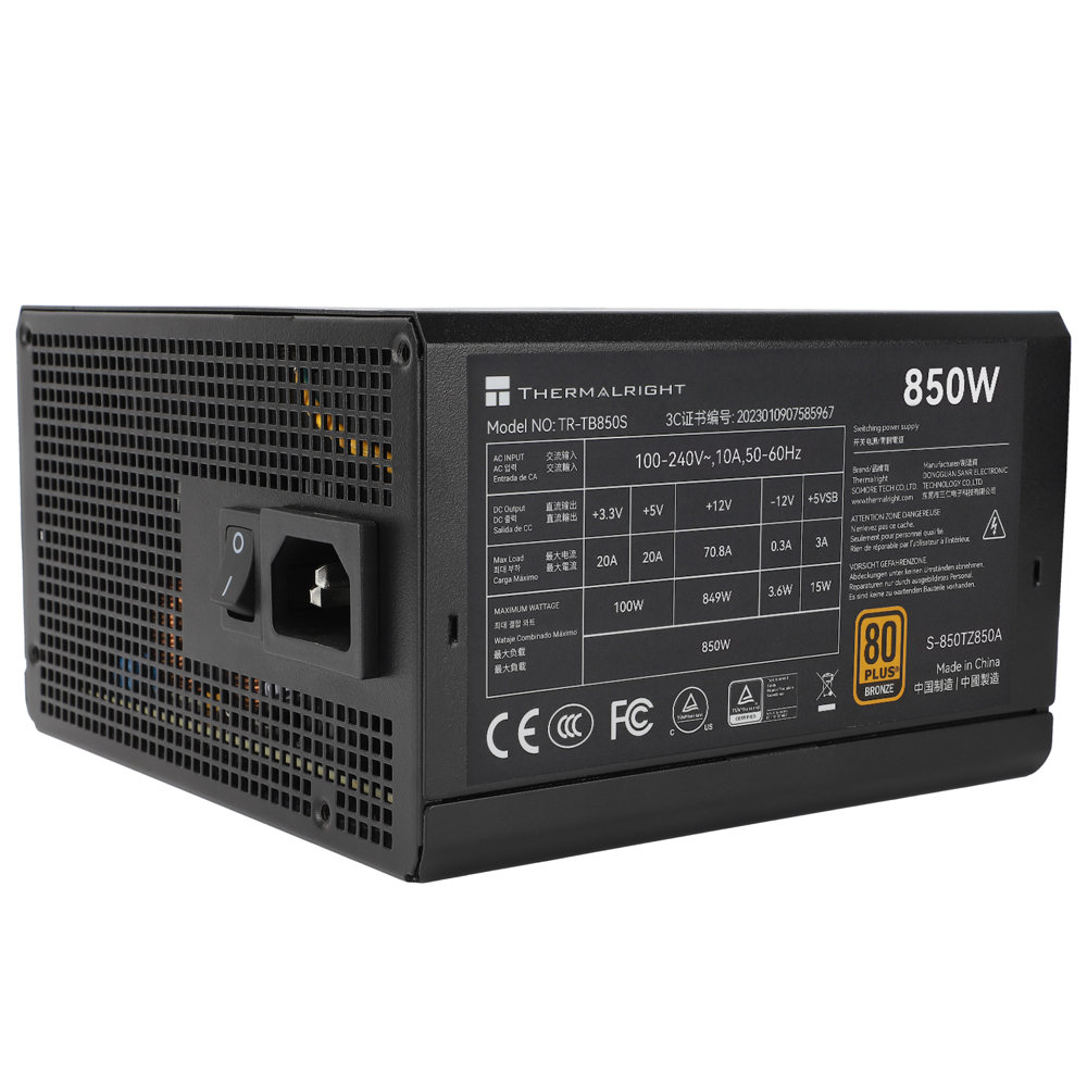 Power Supply Thermalright TB-850S, 850W, 80 Plus Bronze, Black