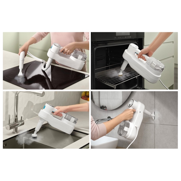 ორთქლით საწმენდი Sencor SSC 6010WH Aquino, 1500W, 300ML, Steam Mop, White
