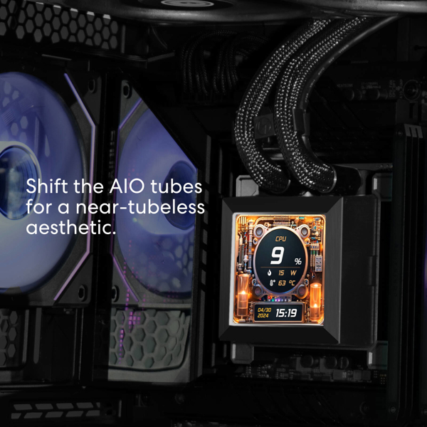 Liquid Cooling Lian Li G89.GHSLCD36SB.00 Hydroshift LCD AIO, 120mm, 3200RPM, Black