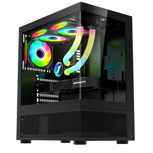 Computer Case 1STPlayer MI7-A Mi7-A-BK-2F1R-1F1, MidiT, ATX, M-ATX, ITX, USB3.0, USB2.0, HD AUDIO, Black