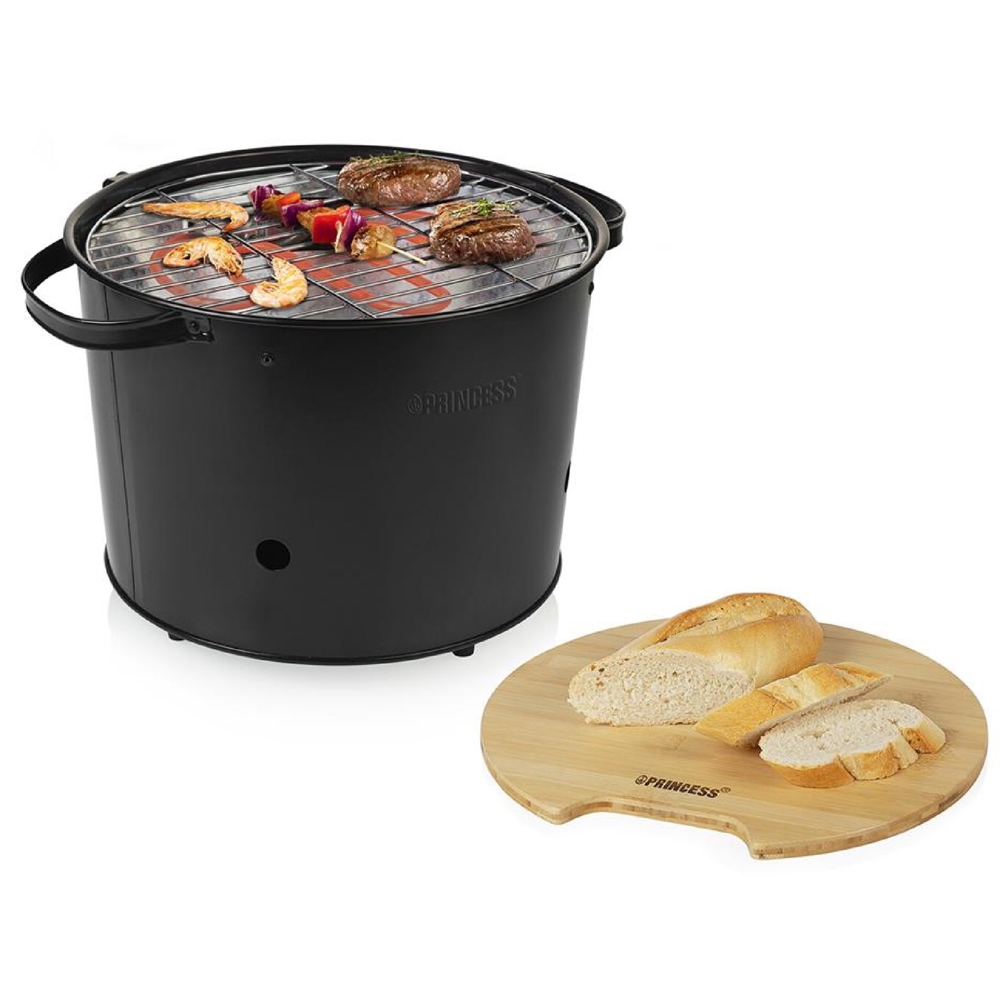 ელექტრო მაყალი Princess 112240, 1400W, Hybrid Bucket Barbecue, Black