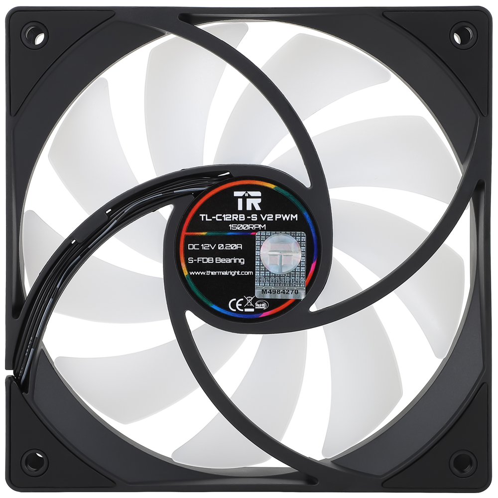 ქულერი Thermalright TR-TL-C12RB-S V2 (Single), ARGB, 120mm, 1500RPM, Cooler, Black