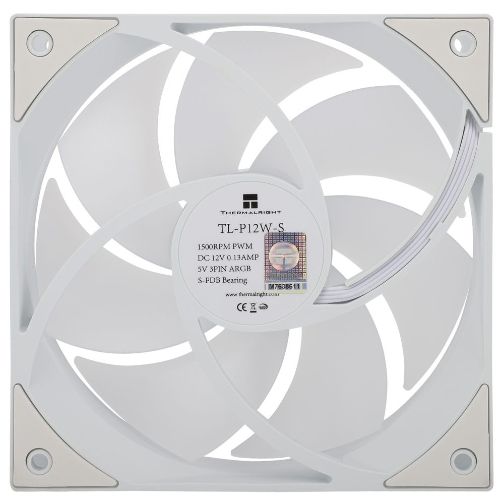 ქულერი Thermalright TR-TL-P12W-S, ARGB, 120mm, 1500RPM, Cooler, White
