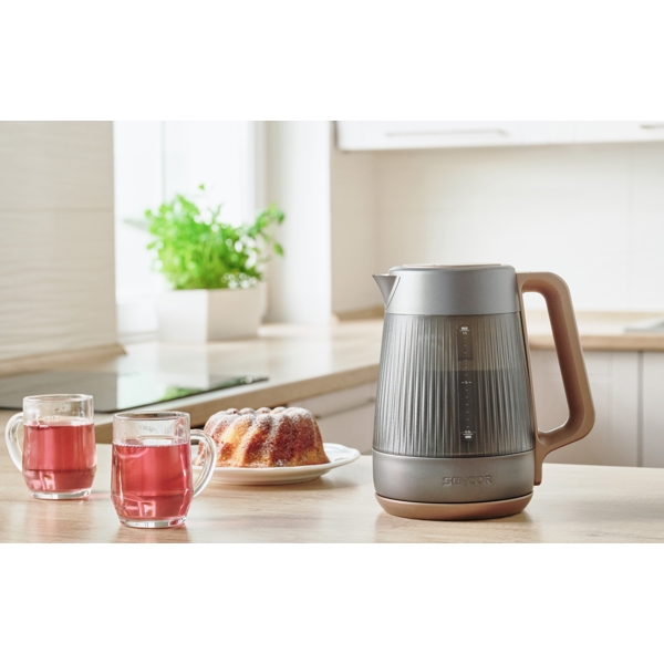 ელექტრო ჩაიდანი Sencor SWK 0931BK, 2000W, 1.7L, Electric Kettle, Black/Brown