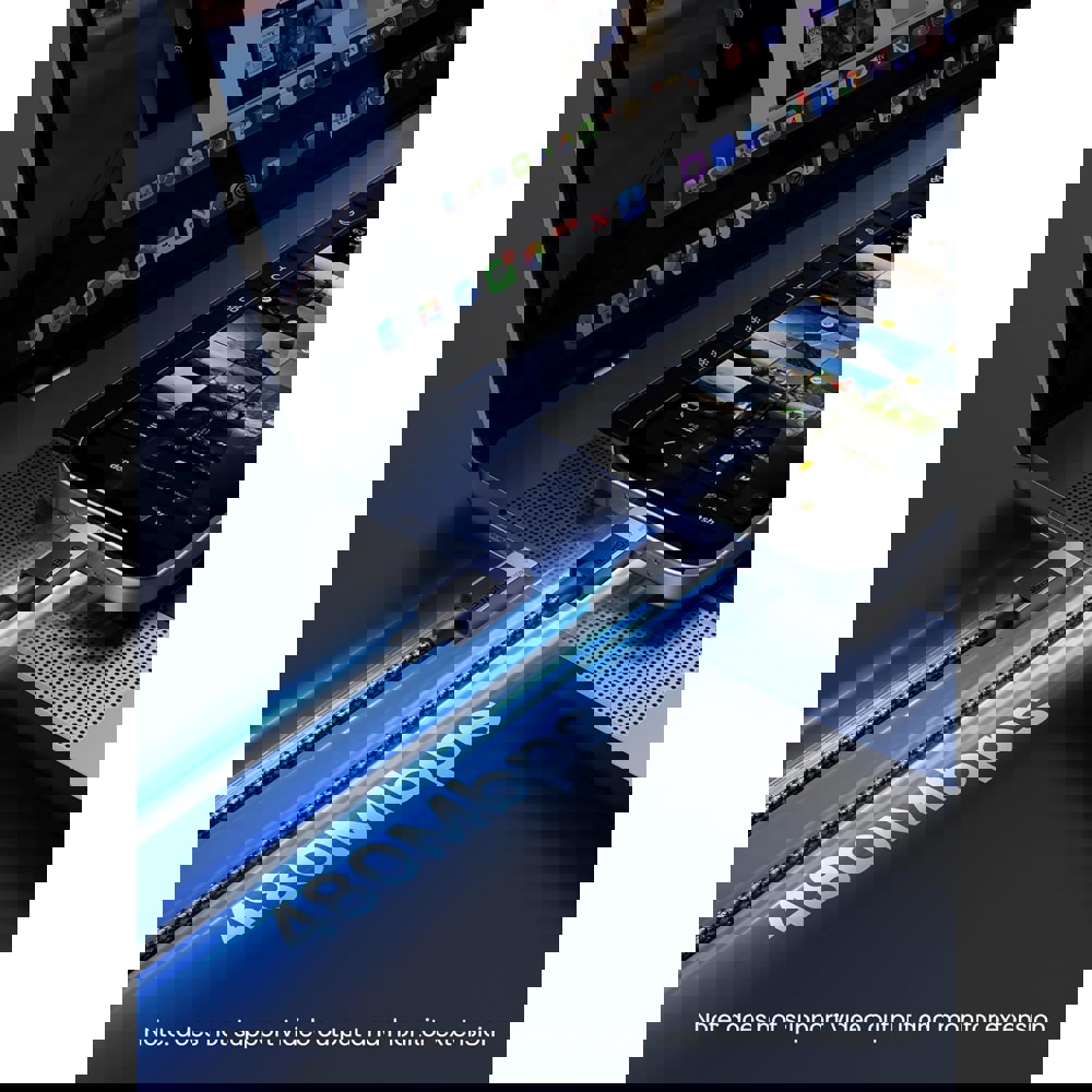 USB კაბელი UGREEN L513 (45068), 240W, Type-C to Type-C PD Fast Charging Cable, 2m, Space Gray