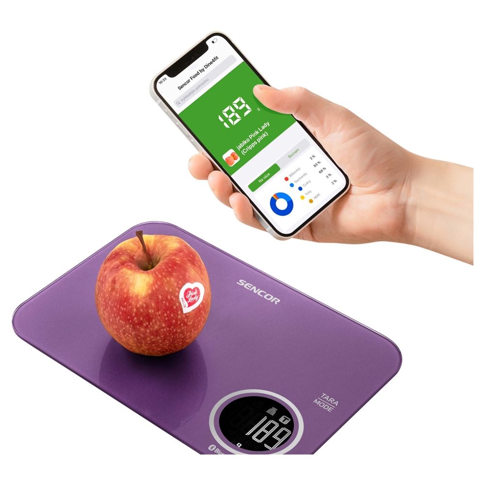 სამზარეულოს სასწორი Sencor SKS 7073VT, Smart Bluetooth Kitchen Scale