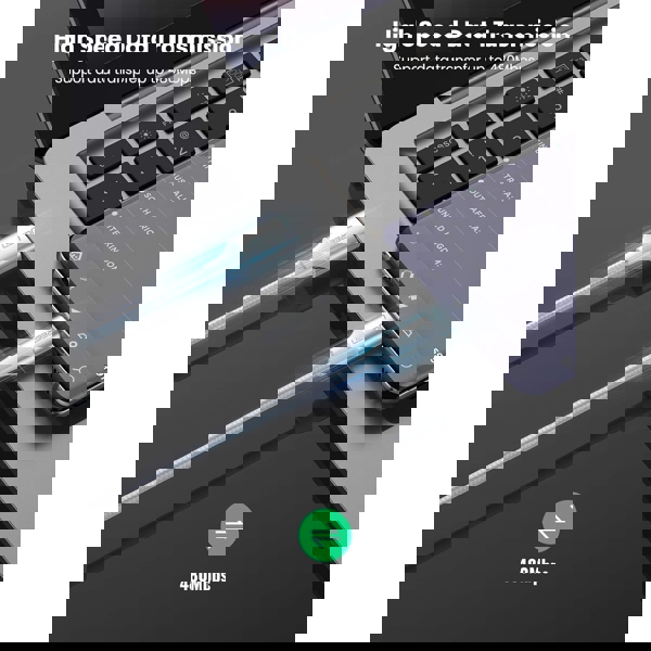 USB კაბელი UGREEN US288 (60133), USB-A 2.0 to Type-C Cable Nickel Plating Aluminum Braid, 2m, White