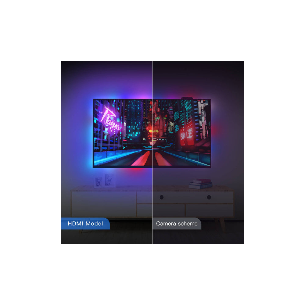 ჭკვიანი ლედ განათება Moes WLS-CL-TV65-EU-MS, 5M, Smart WiFi Ambient Lighting, Black