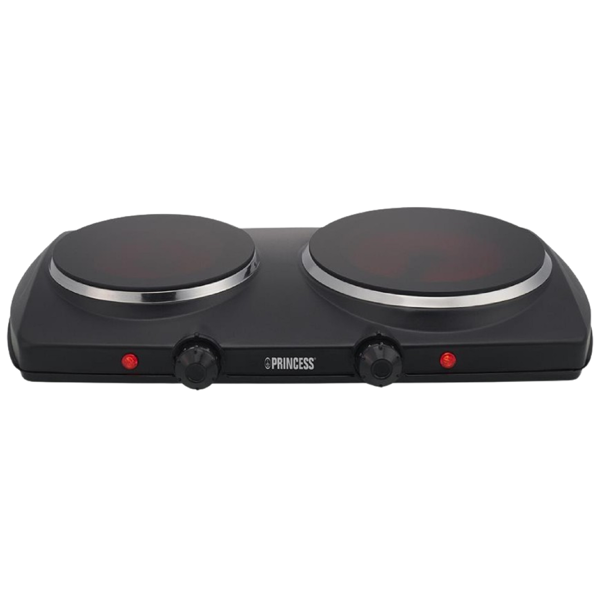 Electric Double Ceramic Hot Plate Princess 303021, Black