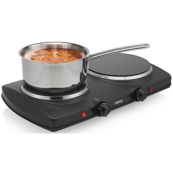 Electric Double Ceramic Hot Plate Princess 303021, Black