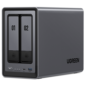 Storage system UGREEN NASync DXP2800 Dual-slot Desktop NAS, Intel N100, 8GB, Diskless, USB, Type-C, HDMI, RJ45, Space Gray