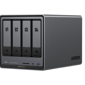 Storage system UGREEN NASync DXP4800 Plus, Intel Gold 8505, 8GB, Diskless, RJ45, USB, Type-C, HDMI, Space Gray