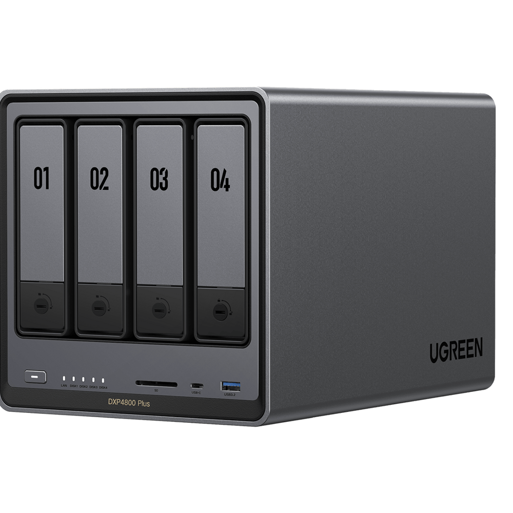 Storage system UGREEN NASync DXP4800 Plus (35261) Intel Gold 8505, 8GB, Diskless, RJ45, USB, Type-C, HDMI, Space Gray