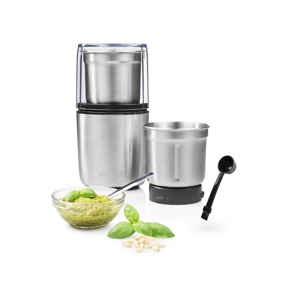 ჩოპერი Princess 221040, 200W, 0.19L, Multi Chopper and Grinder, Silver