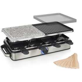 Raclette 8 Stone and Grill Deluxe Princess 162635, 1400W, Silver