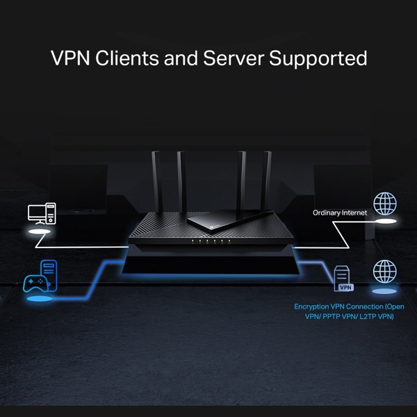 Multi-Gigabit Wi-Fi 6 Router TP-Link Archer AX55 Pro AX3000, 2402Mbps, Black
