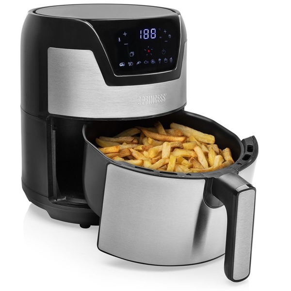 აეროგრილი Princess 182026 Digital Aerofryer XXL, 1500W, 4.5L, Air Fryer, Silver