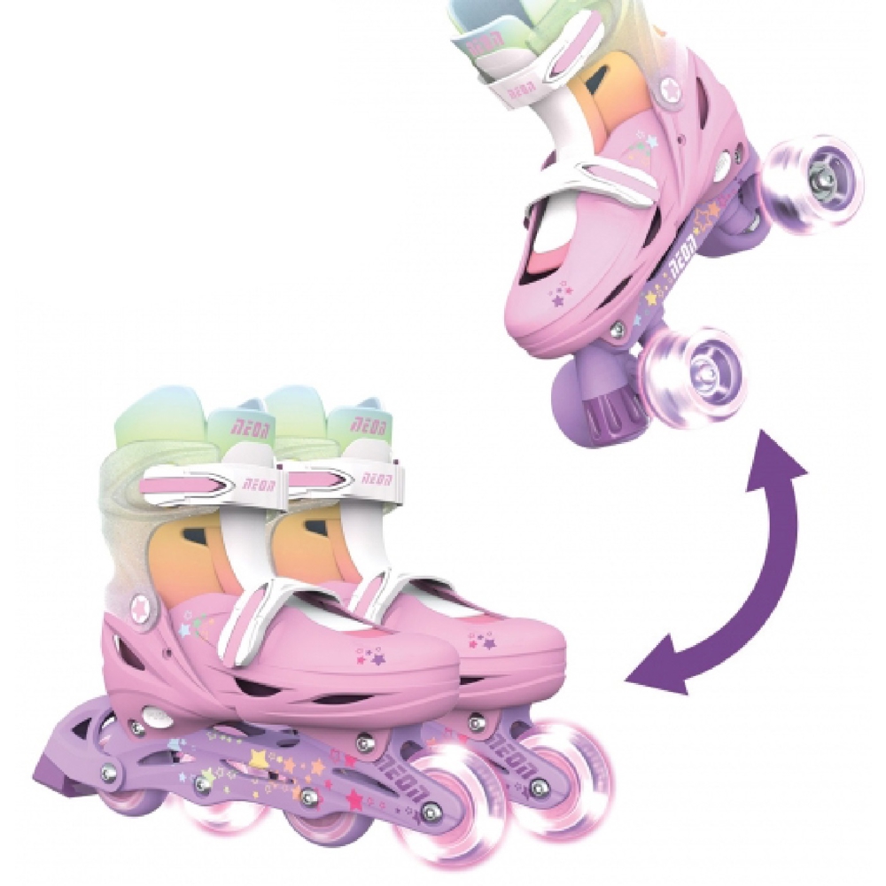 Roller Skates Combo Neon NC49R4, 34-37, Pink