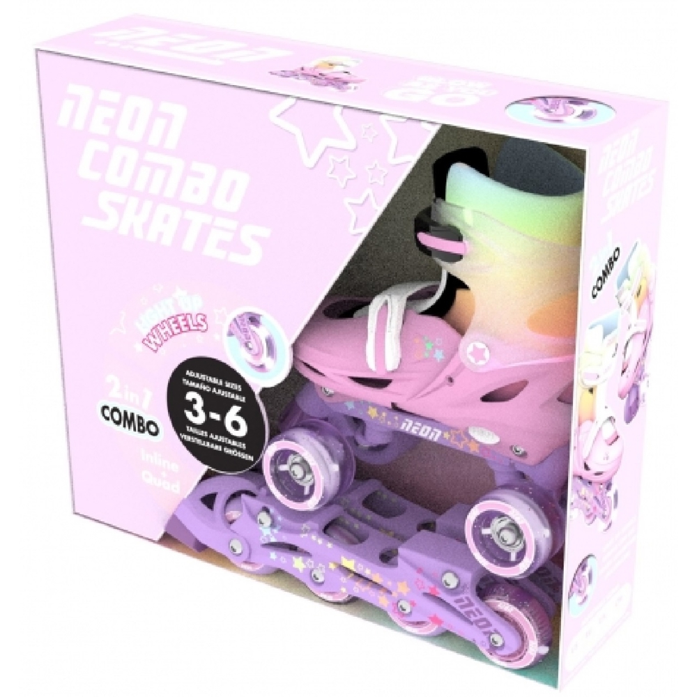 Roller Skates Combo Neon NC49R4, 34-37, Pink