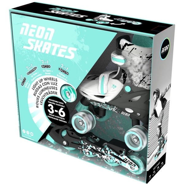 როლიკები Neon NT30E4, 30-33, Roller Skates Combo, Grey-teal