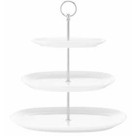 ნამცხვრის დასადები Ardesto AR3707 Porcelain, Tier Cake Stand, White