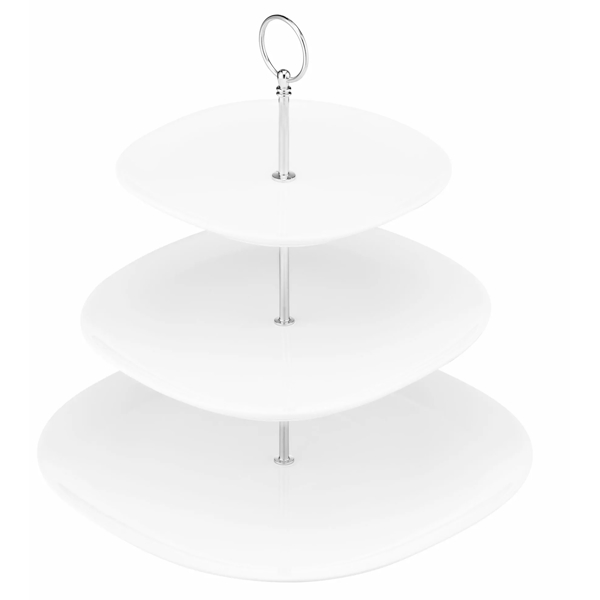 ნამცხვრის დასადები Ardesto AR3707 Porcelain, Tier Cake Stand, White