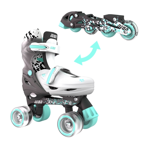 როლიკები Neon NT31E4, 34-37, Roller Skates Combo, Grey-teal