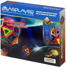 მაგნიტური კონსტრუქცია MagPlayer MPA-45, 45Pcs, Designer Magnetic Set Box