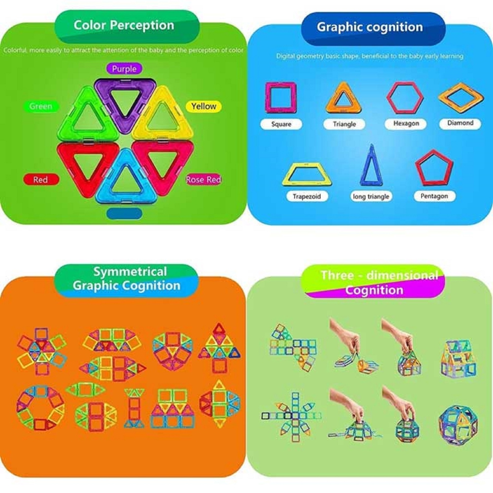 მაგნიტური კონსტრუქცია MagPlayer MPA-45, 45Pcs, Designer Magnetic Set Box