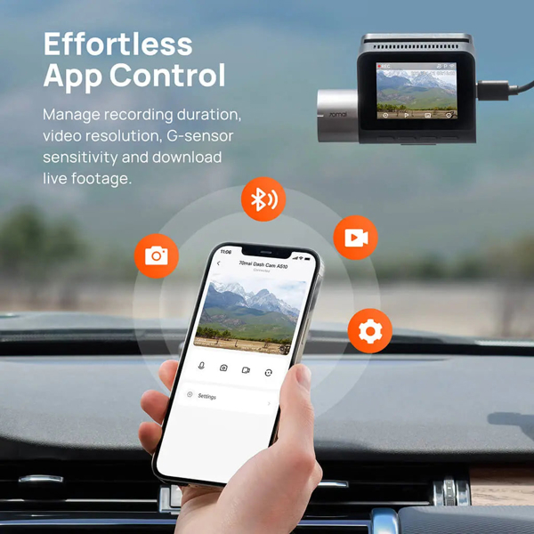 მანქანის ვიდეო რეგისტრატორი 70mai Dash Cam A510, Built in GPS, 140°, Car Video Recorder, Black