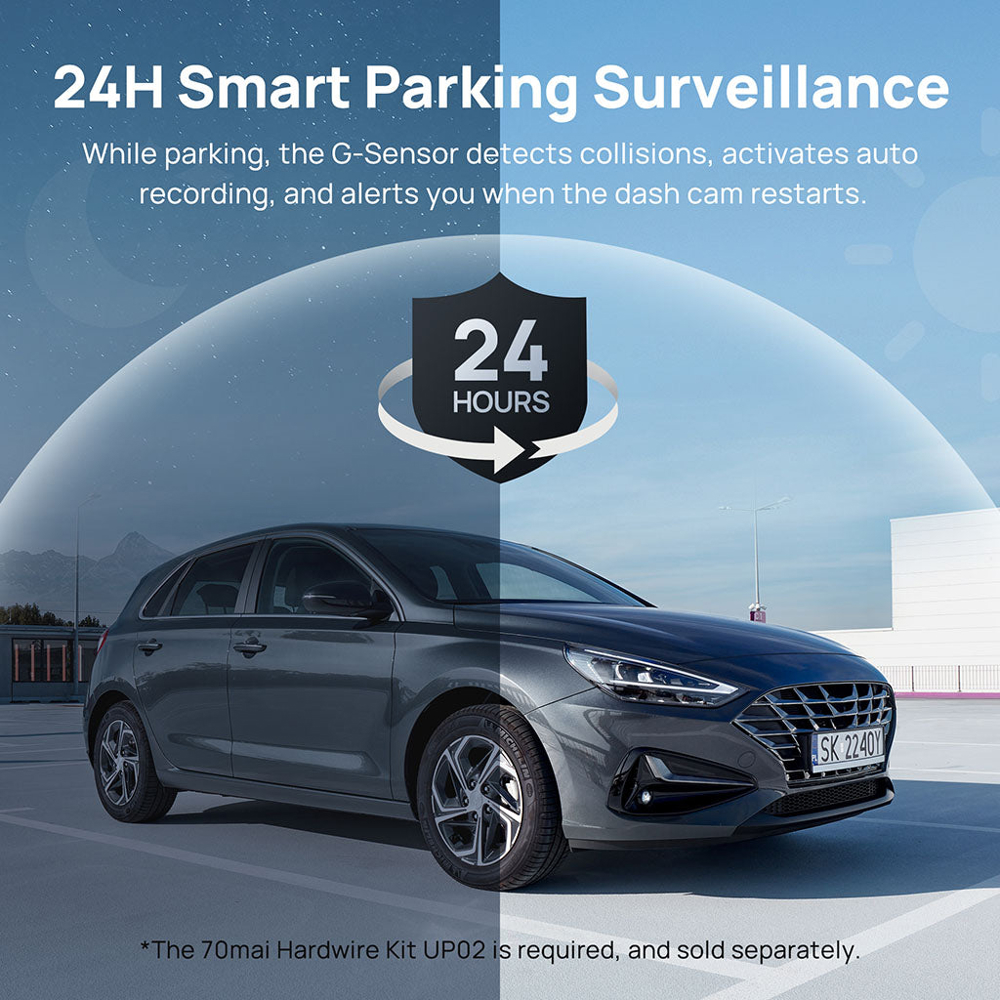 მანქანის ვიდეო რეგისტრატორი 70mai Dash Cam A200, 130°, Car Video Recorder, Black