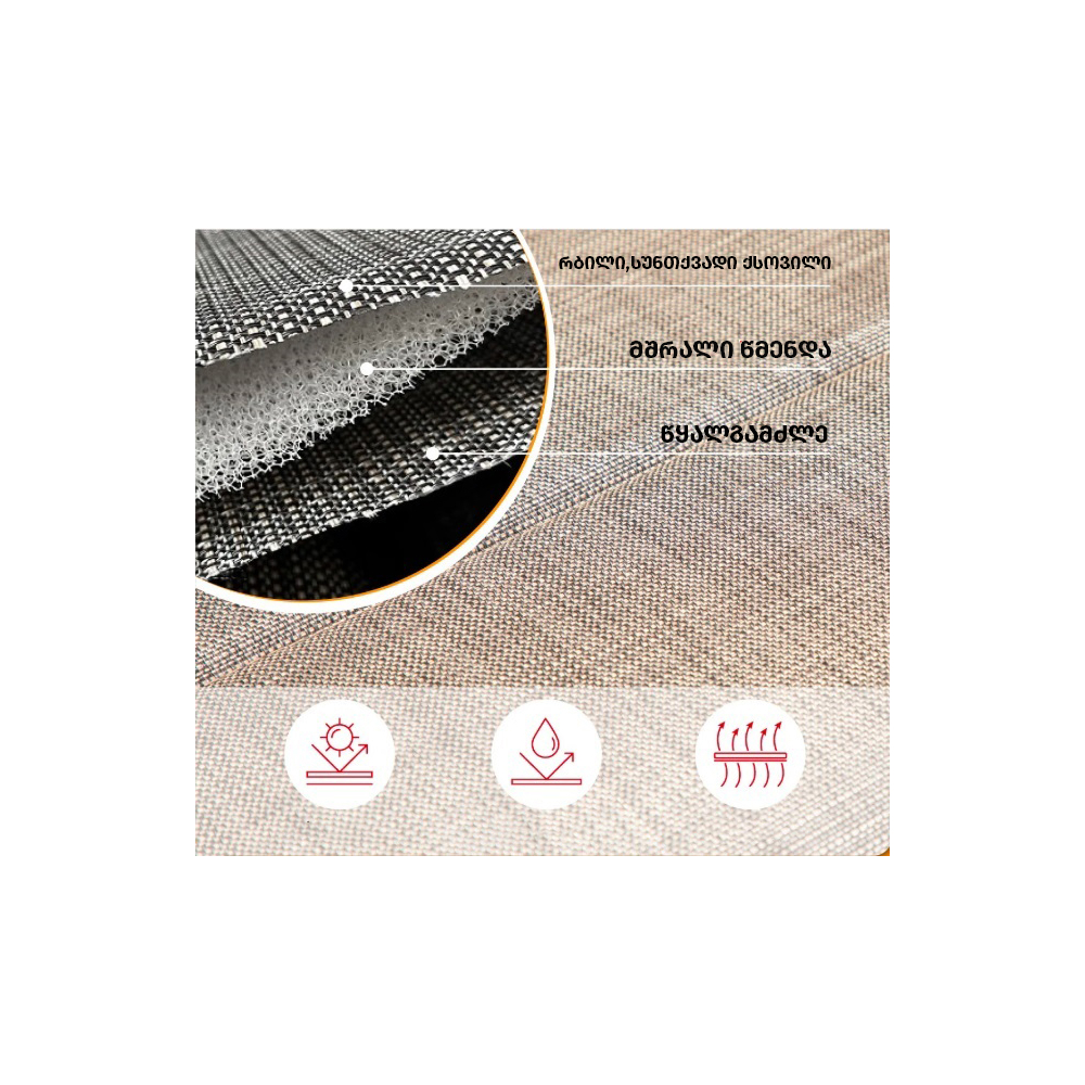 ბაღის ავეჯის ნაკრები OEM KC-TB01, Garden Furniture Set, Black