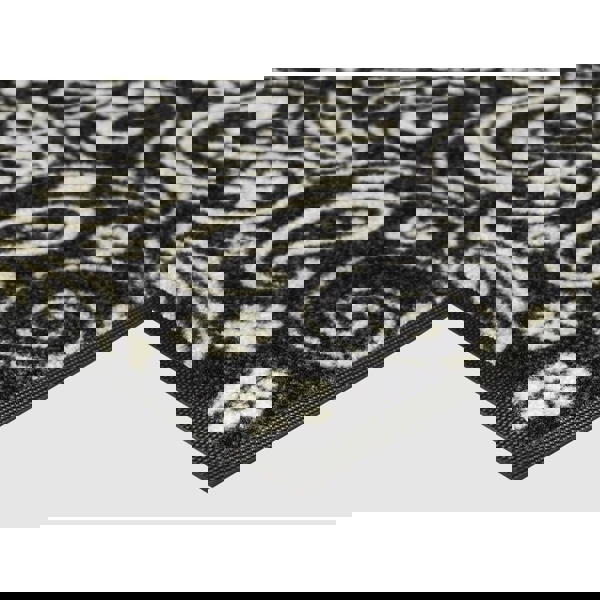 ფეხსაწმენდი ხალიჩა OEM MJDDES507510F00184 Folk Paisley, 50x75cm, Doormat, Black/White