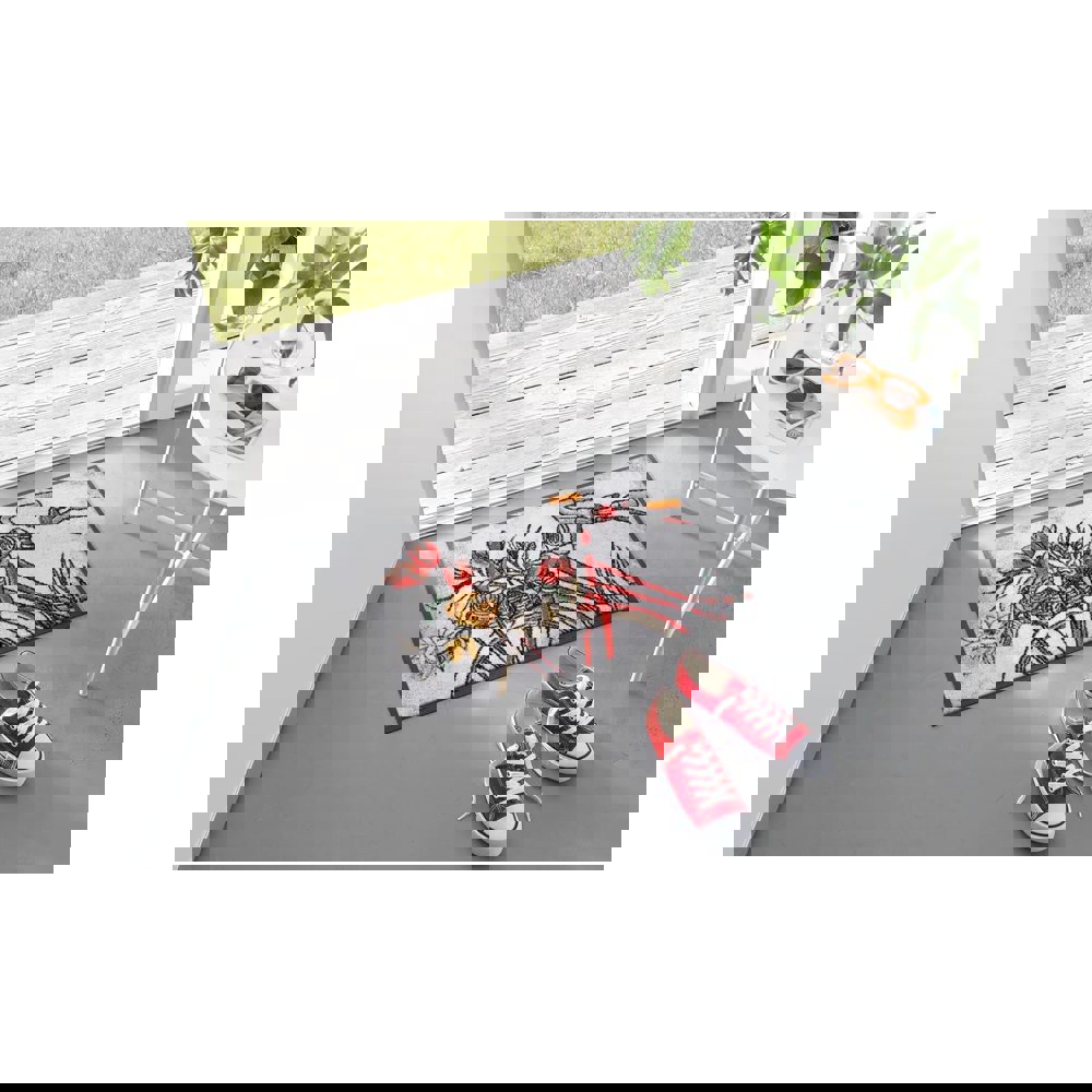 ფეხსაწმენდი ხალიჩა OEM MHPDES507510F000KA Flower Cruiser, 50x75cm, Doormat, Multicolored