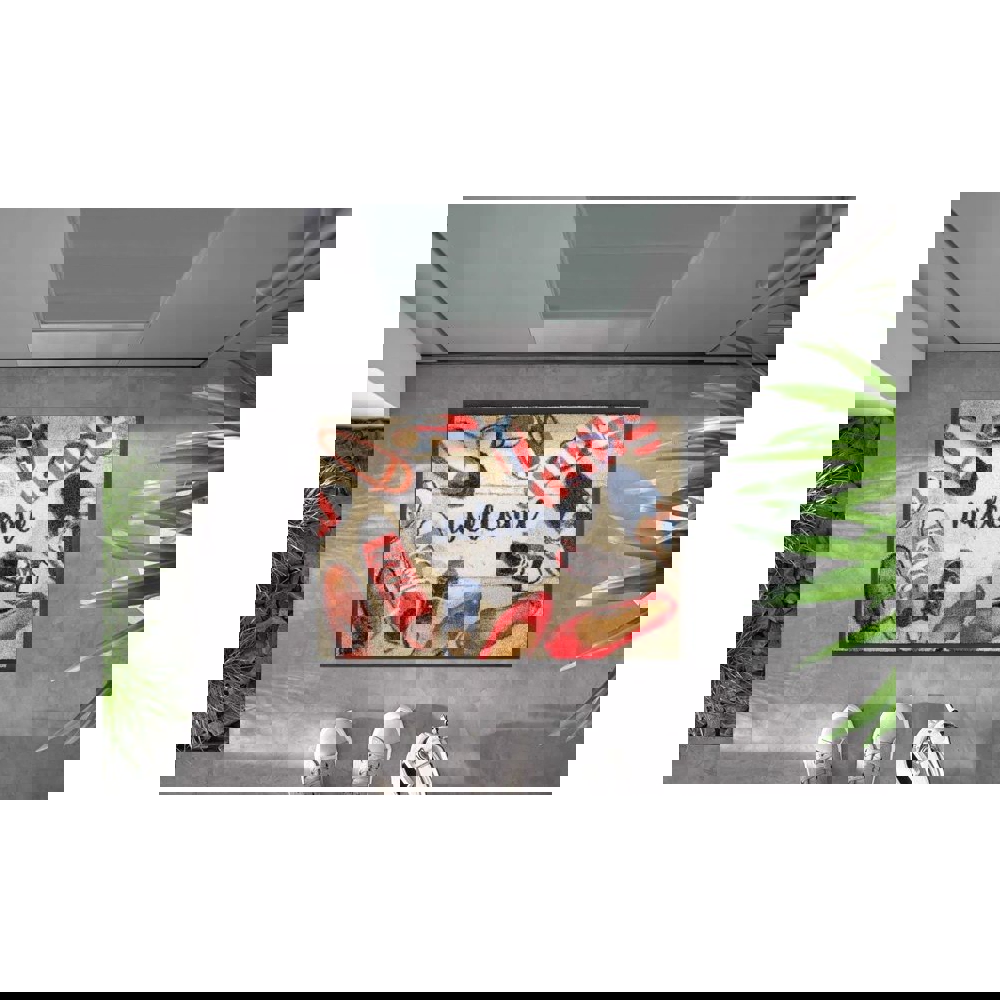 ფეხსაწმენდი ხალიჩა OEM MHPDES507510F0000N Shoes welcome, 50x75cm, Doormat, Multicolored