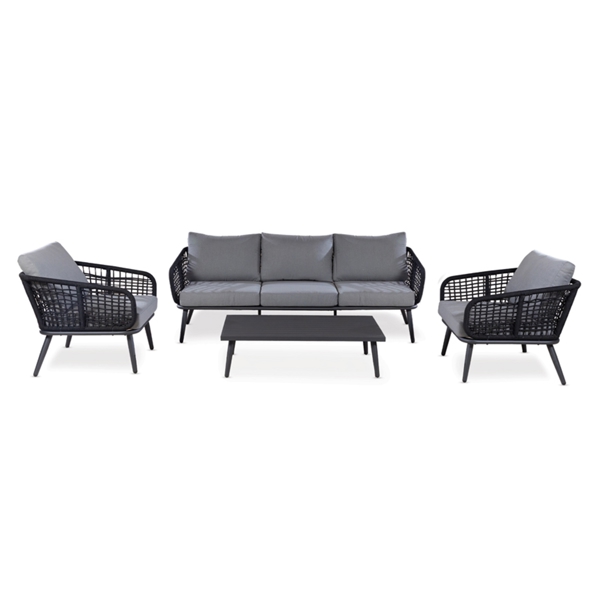 Garden Furniture Set Comfort Room KMKC-022, Black/Gray