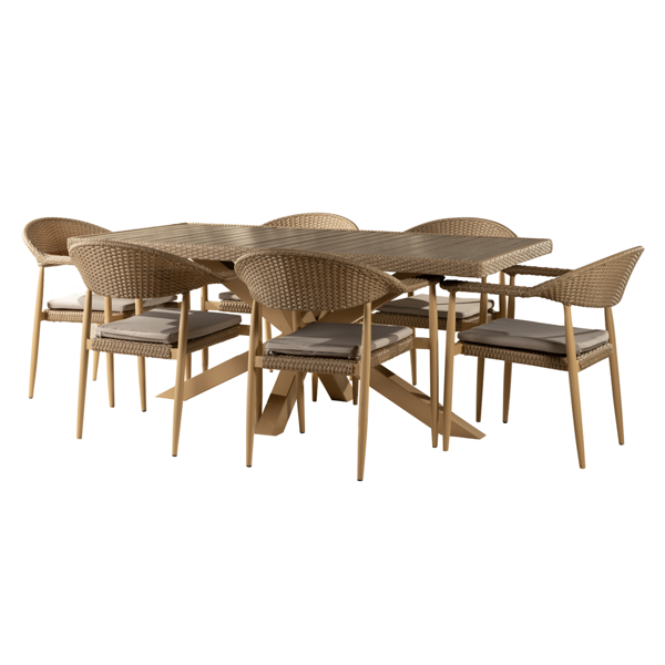 Garden Furniture Set Comfort Room T479+6Y390, Brown