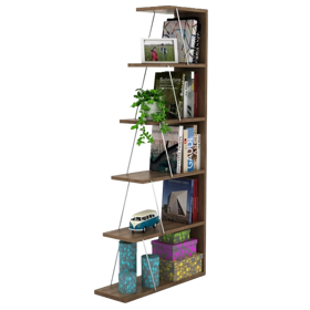 Bookshelf Rafevi RF160402 Tars Bookcase Mini, Walnut/Chromium