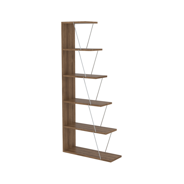 Bookshelf Rafevi RF160402 Tars Bookcase Mini, Walnut/Chromium