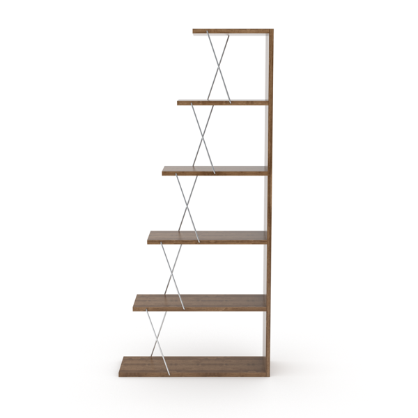 Bookshelf Rafevi RF160402 Tars Bookcase Mini, Walnut/Chromium