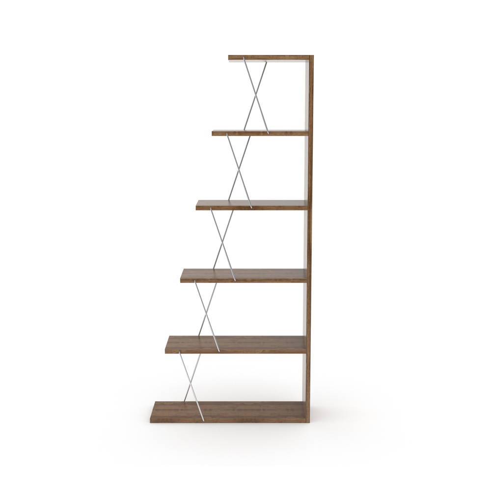 Bookshelf Rafevi RF160402 Tars Bookcase Mini, Walnut/Chromium